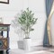 Artificial Olive Tree 5FT Fake Plant with White Diamond Planter Faux Olive Tall Fake Floor Plant in Pot Artificial Silk Trees for Home Office Living Room Decor Indoor